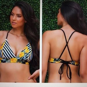 Yandy golden rose chevron bikini top